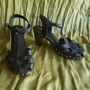 Lane Bryant Black Platform Sandal Sz 11W